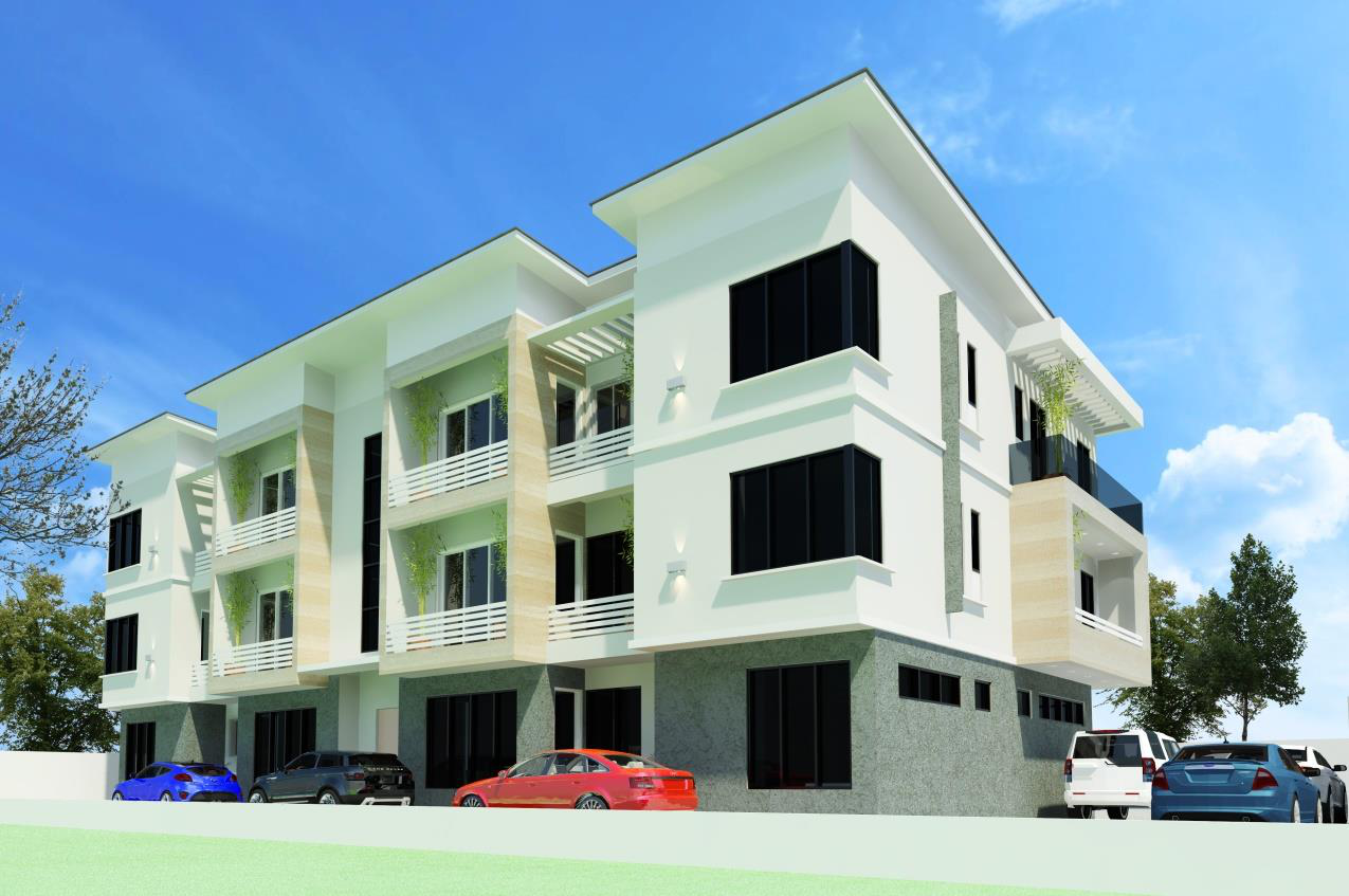 Captiver architectural visualisation of proposed three-bedroom apartments in Awoyaya, Lagos